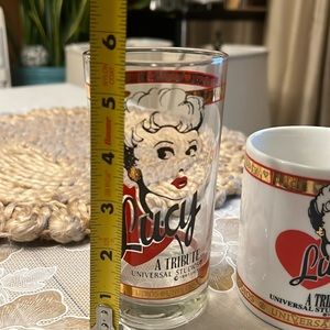 Vintage “I Love Lucy” Universal Collectors Mug and glass